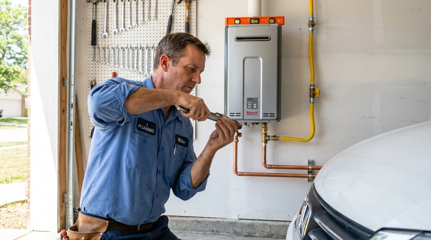 Tankless water heater installation by a Johns Plumbing LLC plumber in New Orleans